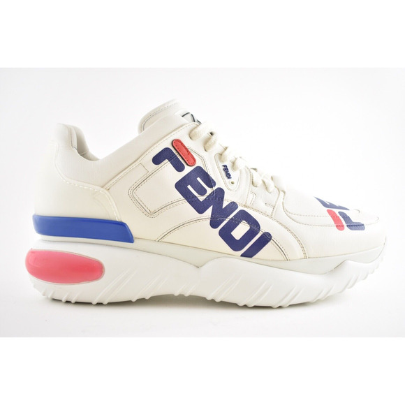 Fendi Mens Chunky Mania Logo White Platform Flat Trainer Sneaker UK 10.5 US 11.5 - Picture 3 of 12